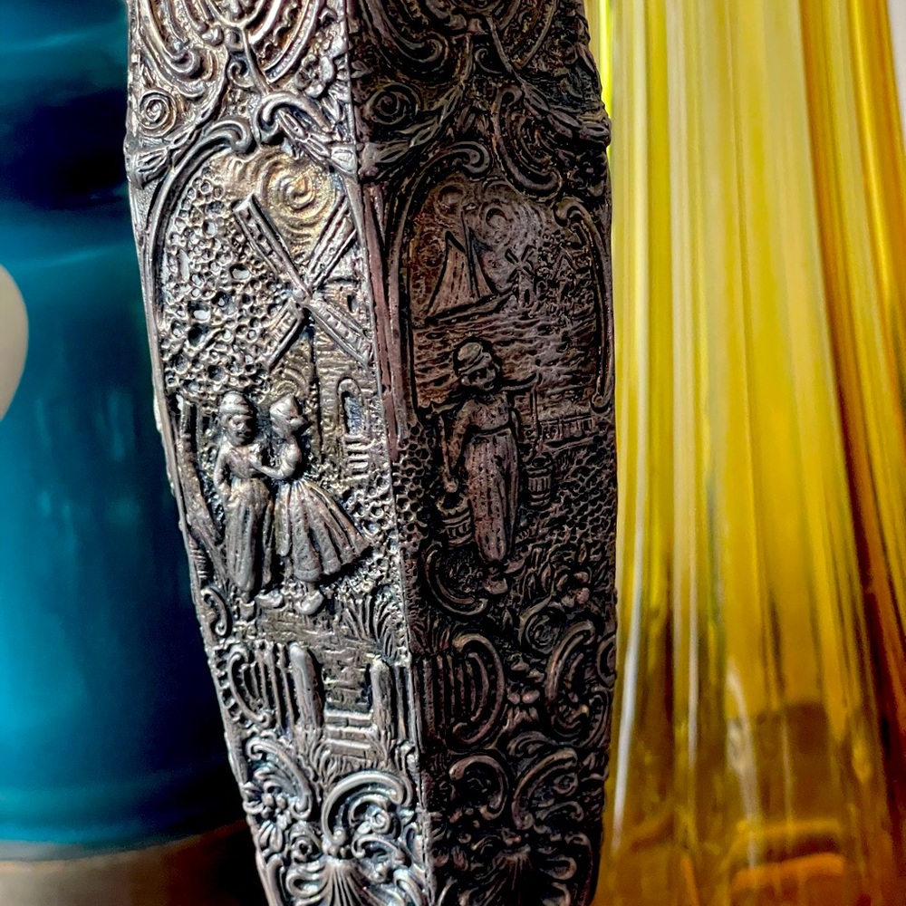 Antique silver plated vase